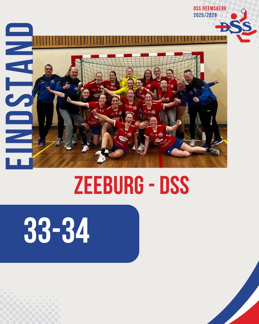 Spannende wedstrijd zorgt toch voor 2 belangrijke punten voor DSS